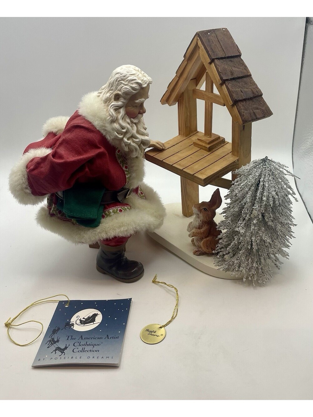 1998 Clothtique Possible Dreams Trailside Prayer Santa w/ Tag 15074